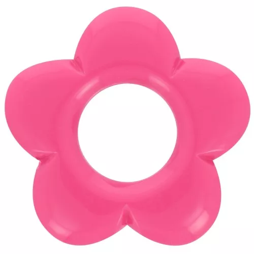Pendentif fleur 21 mm en résine opaque - Rose fuchsia x1