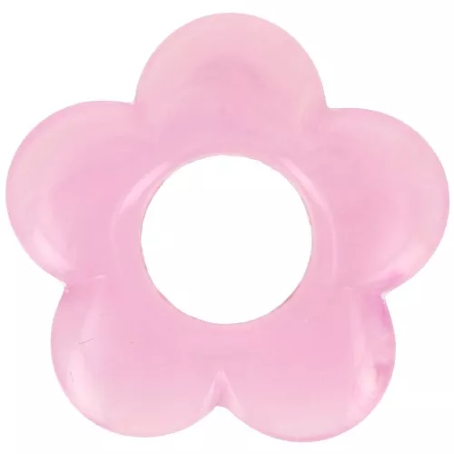 Pendentif fleur 21 mm en résine translucide - Rose dragée marbré x1