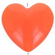 Perle coeur 26x27 mm en résine opaque - Orange x1|raw }}