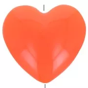 Perle coeur 26x27 mm en résine opaque - Orange x1
