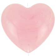 Perle coeur 26x27 mm en résine translucide - Rose clair marbré x1|raw }}
