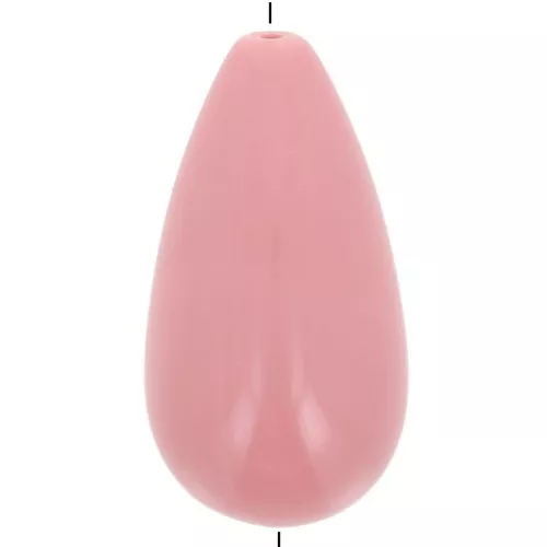 Perle poire en résine 26x14 mm - Rose saumon x1