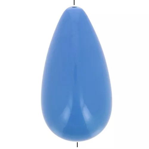 Perle poire en résine 26x14 mm - Bleu x1
