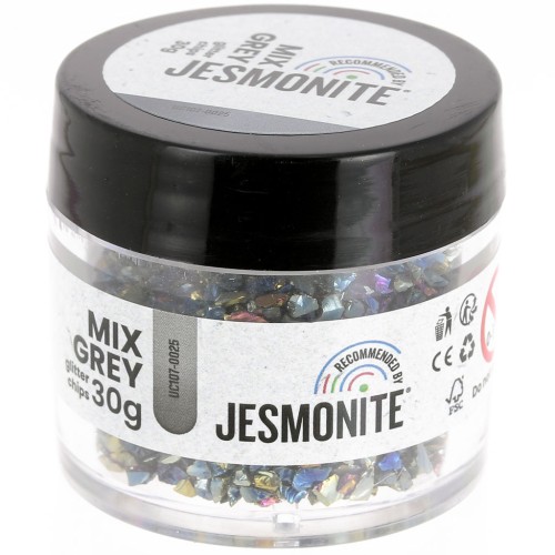 Chips pailletés en flacon - Jesmonite - Mix Grey x30g