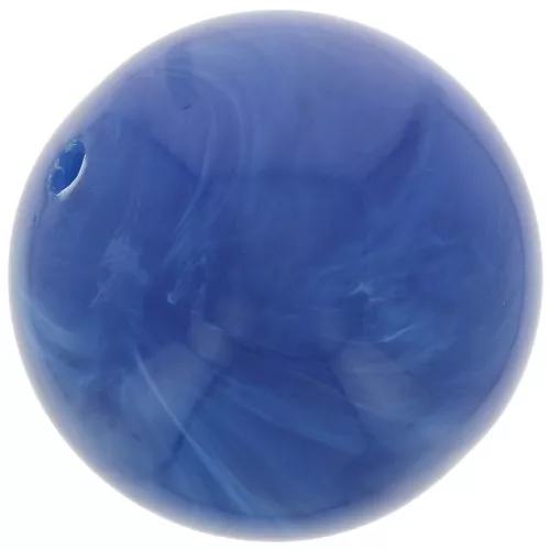 Perles en résine opaque 16 mm - Bleu royal marbré x4
