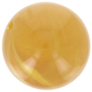 Perles en résine opaque 16 mm - Jaune miel marbré x4