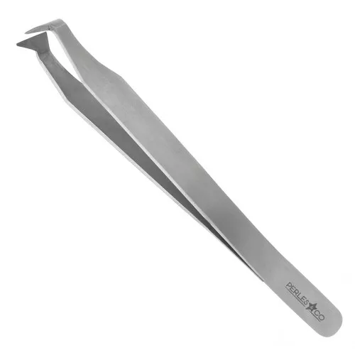 Pince de précision - brucelle courbée bec plat - 12 cm x1