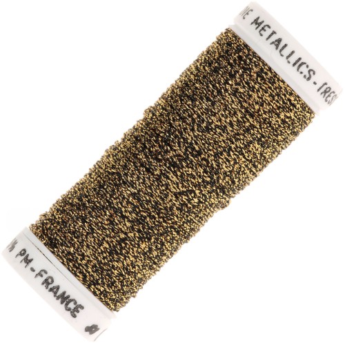 Fil à broder métallisé tressé 16 Au ver à soie pour broderie Antique Gold 004 x10m