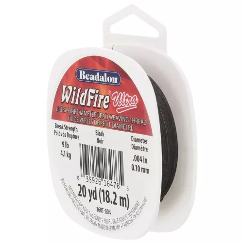 Fil nylon tressé WildFire Ultra 0.10 mm - Noir x18.2m