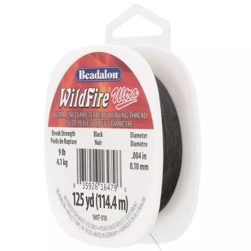 Fil nylon tressé WildFire Ultra 0.10 mm - Noir x114.4m