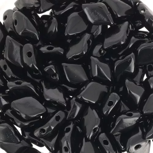 Perles en verre Gemduo 2 trous 8x5 mm - Jet x10g