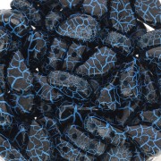 Perles en verre deux trous Paisley Duo 9x5.5 mm - Ionic Jet - Blue x10g|raw }}