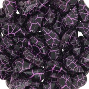 Perles en verre deux trous Paisley Duo 9x5.5 mm - Ionic Jet - Pink x10g|raw }}