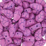 Perles en verre deux trous Paisley Duo 9x5.5 mm - Ionic Pink - Blue x10g|raw }}