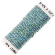 Fil à broder métallisé tressé 16 Au ver à soie -broderie - Turquoise doré 044 x10m