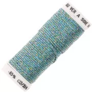 Fil à broder métallisé tressé 16 Au ver à soie -broderie - Turquoise doré 044 x10m