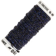 Fil à broder métallisé tressé 16 Au ver à soie -broderie - Bleu nuit brun 060 x10m