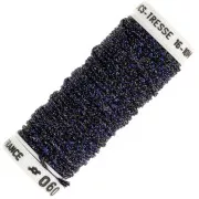 Fil à broder métallisé tressé 16 Au ver à soie -broderie - Bleu nuit brun 060 x10m