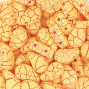 Perles en verre deux trous Paisley Duo 9x5.5 mm - Ionic Yellow - Red x10g|raw }}