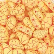 Perles en verre deux trous Paisley Duo 9x5.5 mm - Ionic Yellow - Red x10g