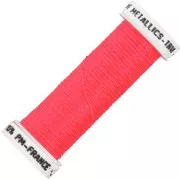 Fil à broder métallisé tressé 4 - Au ver à soie - Rose corail fluo (466F) x10m