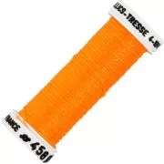 Fil à broder métallisé tressé 4 - Au ver à soie - broderie - Orange fluo 458F x10m