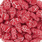 Perles en verre deux trous Paisley Duo 9x5.5 mm - Ionic Red - White x10g