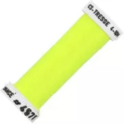 Fil à broder métallisé tressé 4 - Au ver à soie - broderie - Jaune fluo 457F x10m