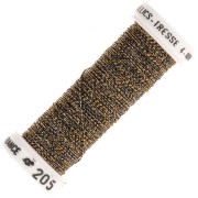 Fil à broder métallisé tressé 4 Au ver à soie pour broderie - Brun Doré (205) x10m