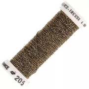 Fil à broder métallisé tressé 4 Au ver à soie pour broderie - Brun Doré (205) x10m