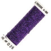 Fil à broder métallisé tressé 4 Au ver à soie - broderie - Violet foncé (026) x10m|raw }}