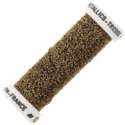 Fil à broder métallisé tressé 4 Au ver à soie - broderie - Antique Gold (004) x10m