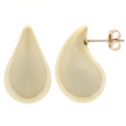 Boucles d'oreilles goutte bombée 24.5x15 mm en acrylique - Doré x2|raw }}