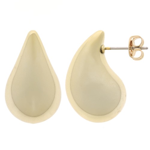 Boucles d'oreilles goutte bombée 24.5x15 mm en acrylique - Doré x2