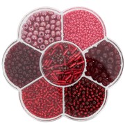 Assortiment de perles rocailles Preciosa avec boîte fleur - Rouge x1|raw }}