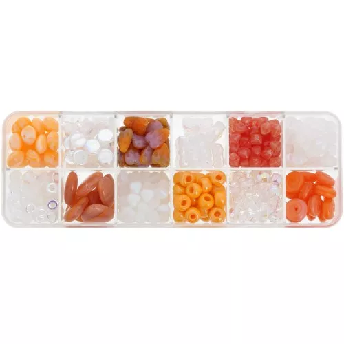 Assortiment de perles Preciosa Ornela - Crystal AB - Orange x200g