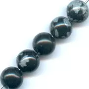 Perles rondes en pierre gemme Obsidienne Mouchetée  8 mm x10