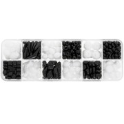 Assortiment de perles Preciosa Ornela - Noir - Blanc x200g|raw }}