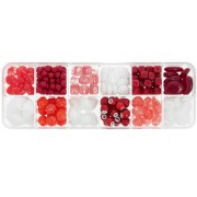 Assortiment de perles Preciosa Ornela - Rouge - Blanc x200g