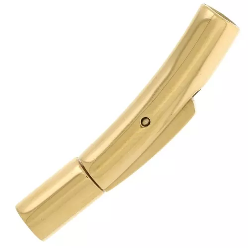 Fermoir clip 30x5 mm pour cordon 3 mm - Acier inoxydable 316L Doré x1