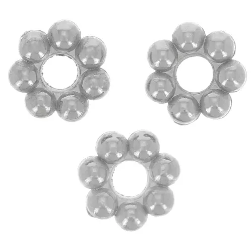 Perles rondelles fleur 3 mm - Acier inoxydable 304L x10