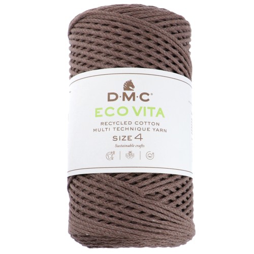 Bobine de cordon DMC 3 mm coton recyclé - Eco Vita 4 - Châtaigne x 200m