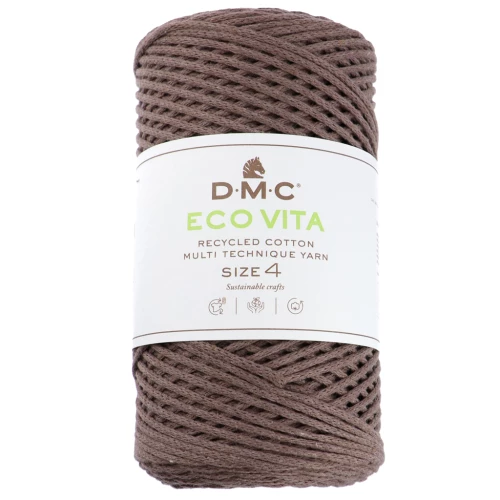 Bobine de cordon DMC 3 mm coton recyclé - Eco Vita 4 - Châtaigne x 200m