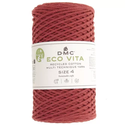 Bobine de cordon DMC 3 mm coton recyclé - Eco Vita 4 - Rouille x 200m