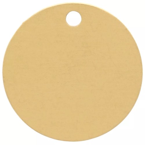 Sequins ronds 12 mm - médaille à graver - Acier inoxydable 304L Doré x4