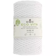 Bobine de cordon DMC 3 mm coton recyclé - Eco Vita 4 - Blanc x 200m