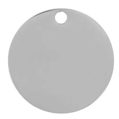 Breloques médaille à graver 12 mm - Acier inoxydable 304L x4