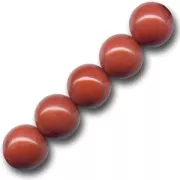 Perles rondes 8 mm pierre gemme Jaspe rouge x10