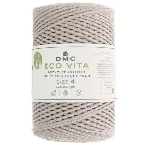 Bobine de cordon DMC 3 mm coton recyclé - Eco Vita 4 - Sable clair x 200m