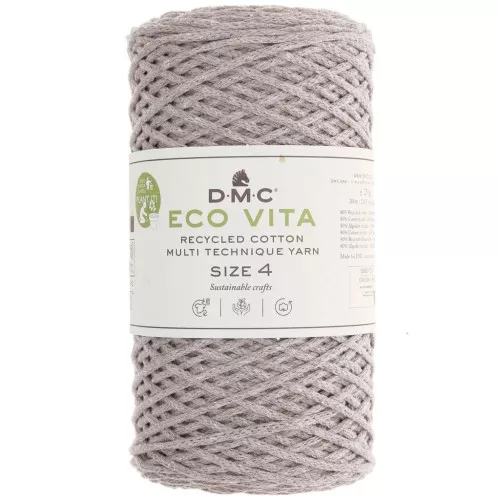 Bobine de cordon DMC 3 mm coton recyclé - Eco Vita 4 - Greige x 200m